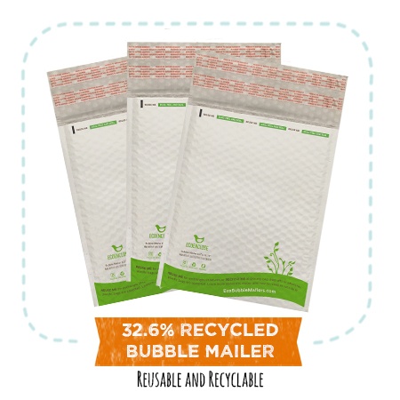 EcoEnclose's 32.6% recycled poly bubble mailers