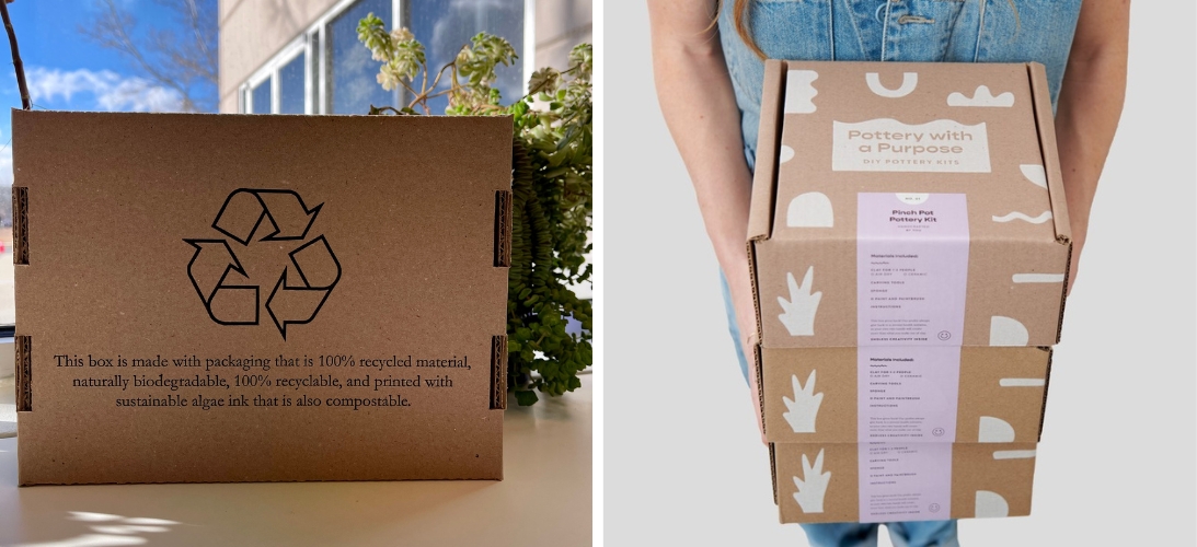 branded boxes with recycled content