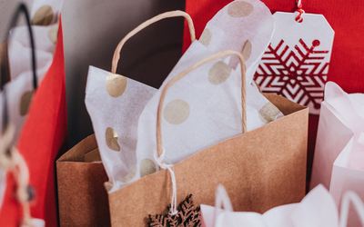 holiday tissue paper with foil